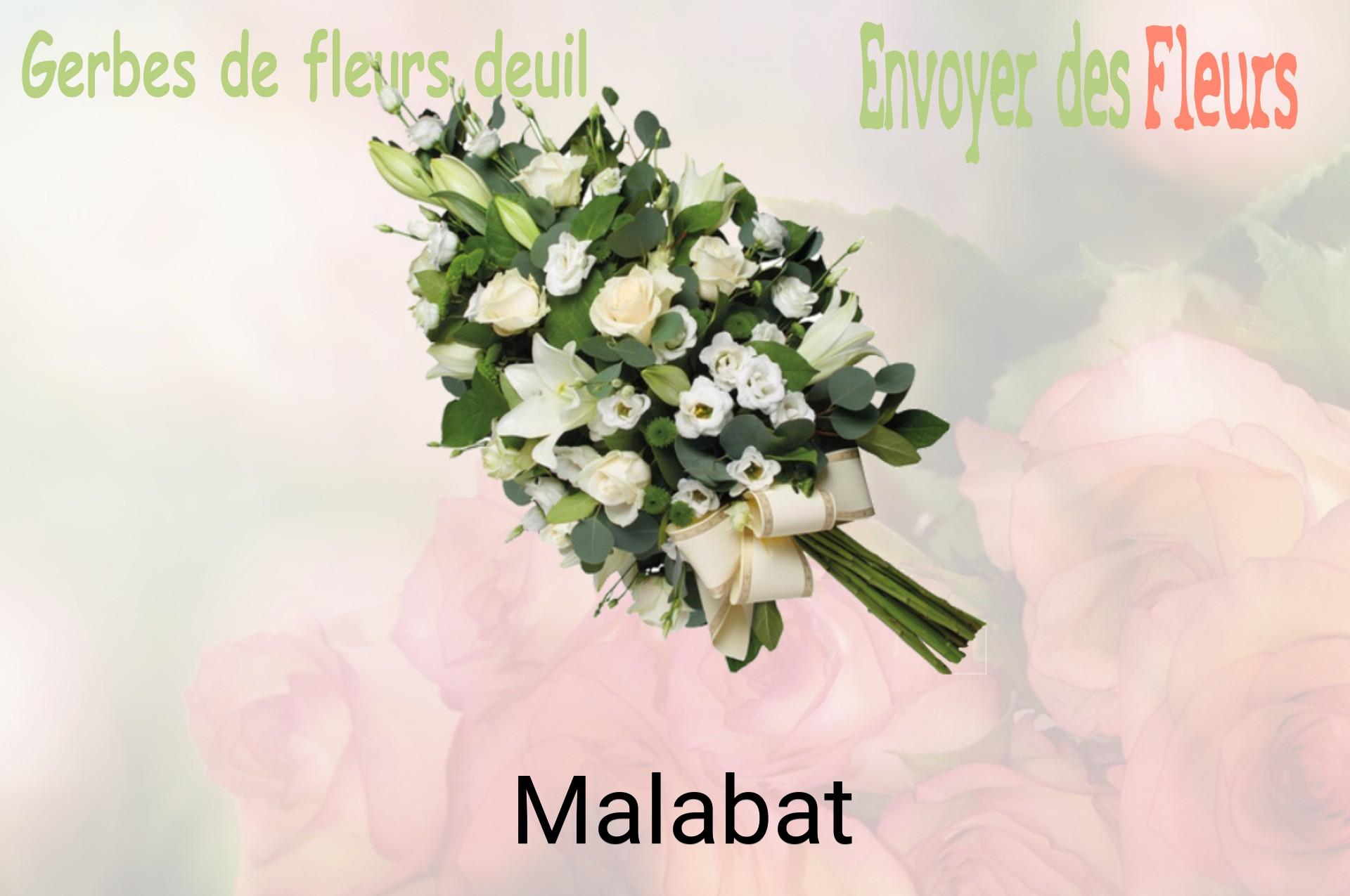 Gerbe de fleurs de deuil livrée à Malabat